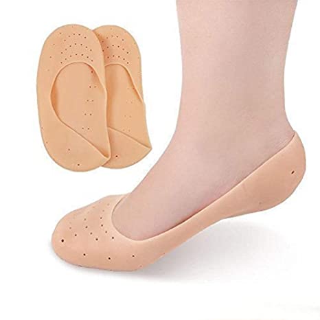(4PCS) Anti Crack Full Length Silicone Foot Protector Moisturizing Socks