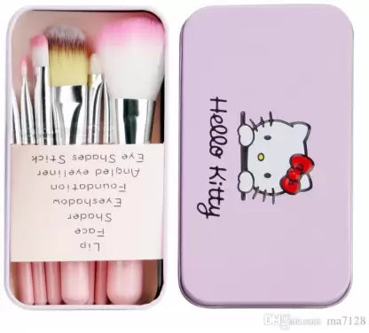 Hello Kitty Complete Makeup Mini Brush Kit with A Storage Box