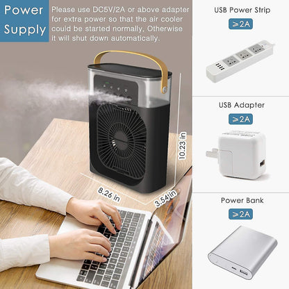 Portable Air Conditioner Fan With 3 Wind Speeds,