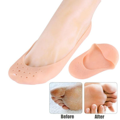 (4PCS) Anti Crack Full Length Silicone Foot Protector Moisturizing Socks