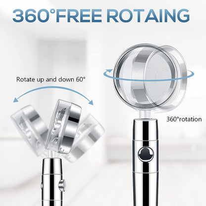 360° Rotating High Pressure Handheld Shower Head