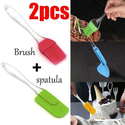 2 Pair (4PCS) - Spatula & BBQ Oil Brush