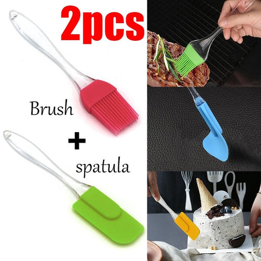 2 Pair (4PCS) - Spatula & BBQ Oil Brush