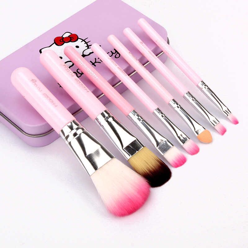 Hello Kitty Complete Makeup Mini Brush Kit with A Storage Box