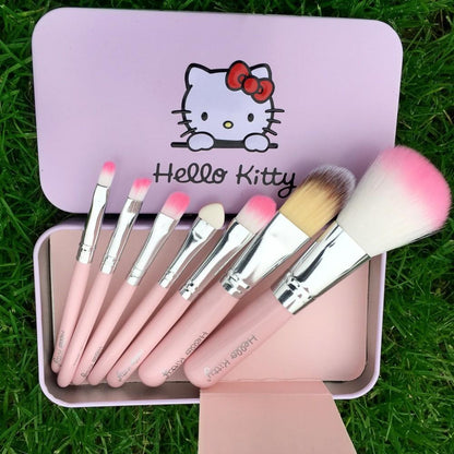 Hello Kitty Complete Makeup Mini Brush Kit with A Storage Box