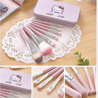 Hello Kitty Complete Makeup Mini Brush Kit with A Storage Box