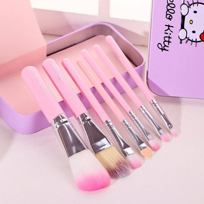 Hello Kitty Complete Makeup Mini Brush Kit with A Storage Box