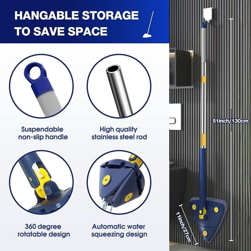 Premium ABS Plastic Mop Blue Yellow Triangular Head