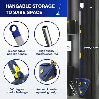 Premium ABS Plastic Mop Blue Yellow Triangular Head