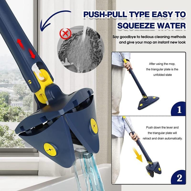Premium ABS Plastic Mop Blue Yellow Triangular Head