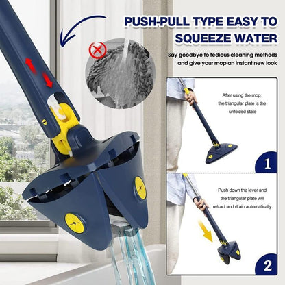 Premium ABS Plastic Mop Blue Yellow Triangular Head