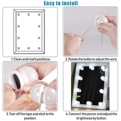 Rechargeable Vanity Mirror with LED Lights for Pakistani Homes