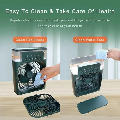 USB Rechargeable Desk Fan with Ice Cooling