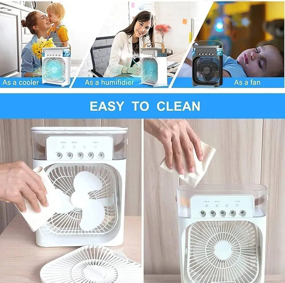 USB Rechargeable Desk Fan with Ice Cooling