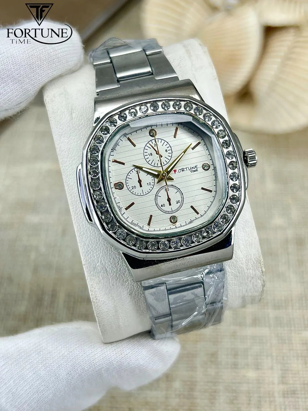 Women's Stainless Steel Chronograph Watch Blue Dial