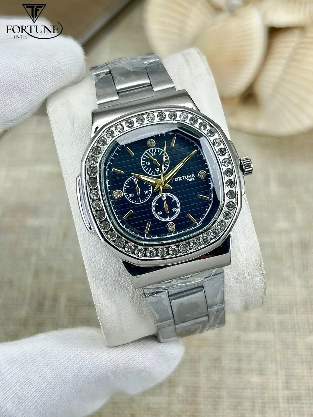 Women's Stainless Steel Chronograph Watch Blue Dial