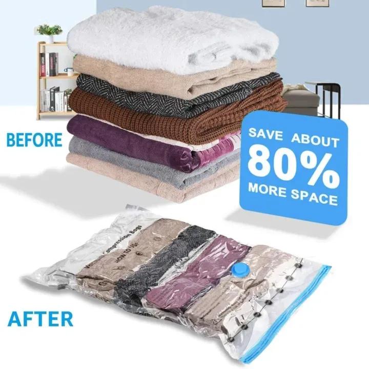 5 Pack Vacuum Storage Bags 80% Space Saving