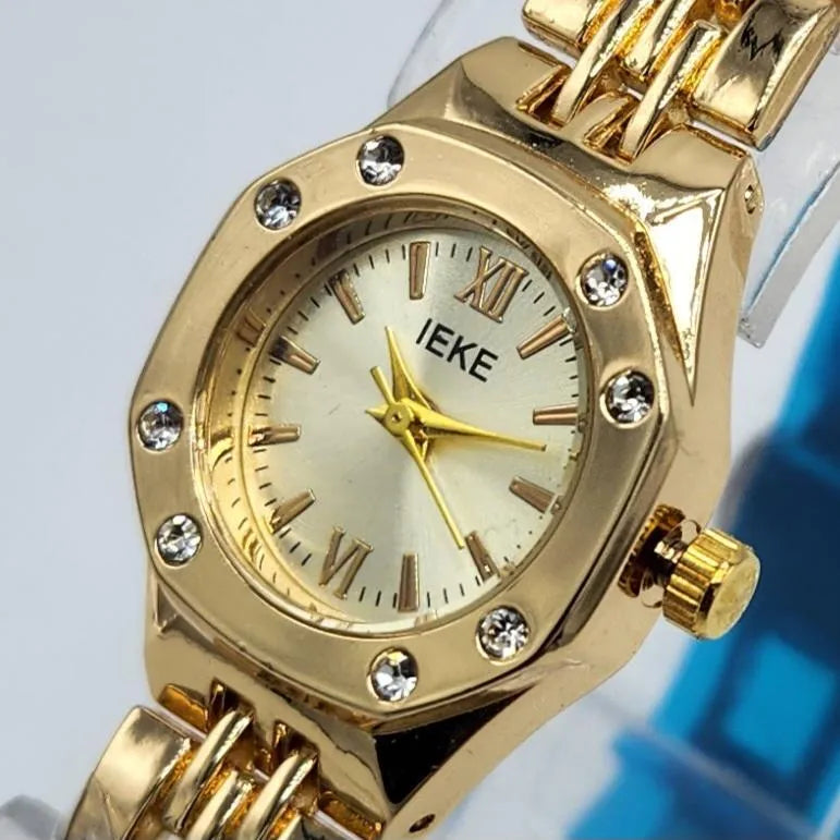 Women's Gold Octagonal Watch with Diamond Accent