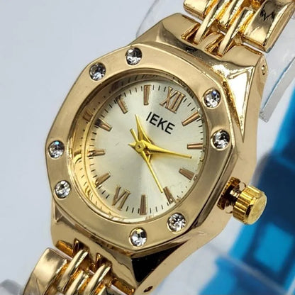 Women's Gold Octagonal Watch with Diamond Accent