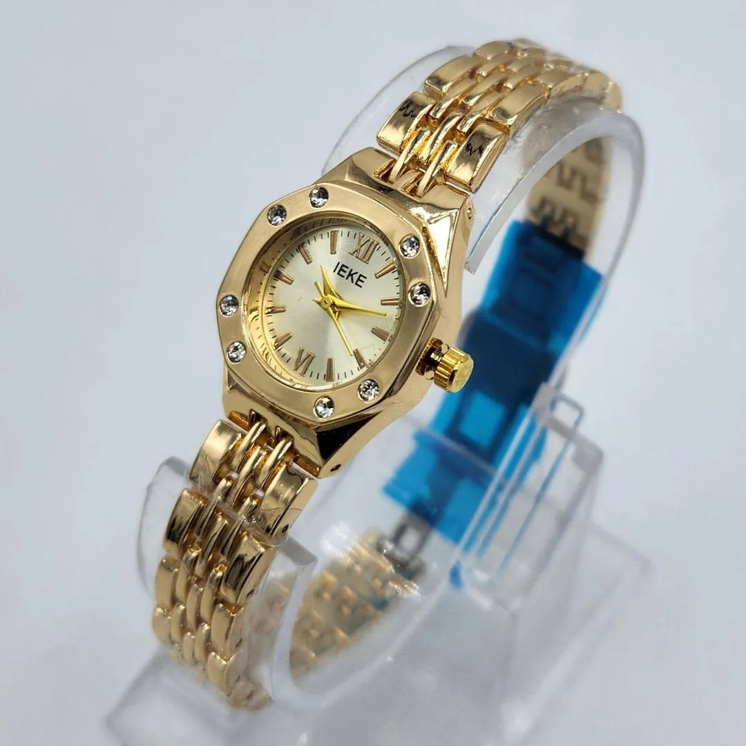 Women's Gold Octagonal Watch with Diamond Accent