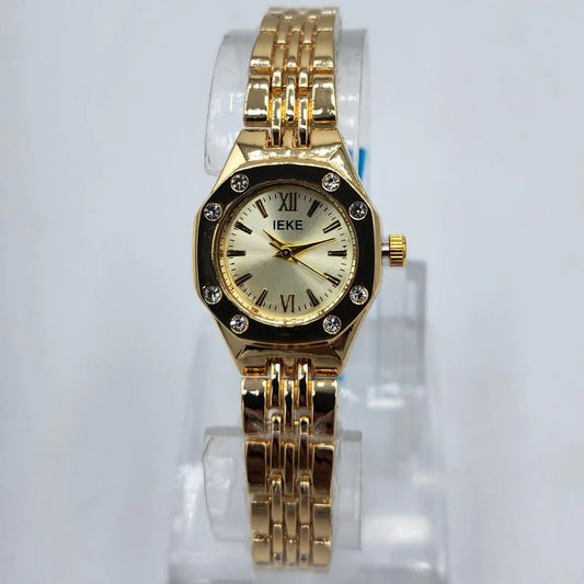 Women's Gold Octagonal Watch with Diamond Accent
