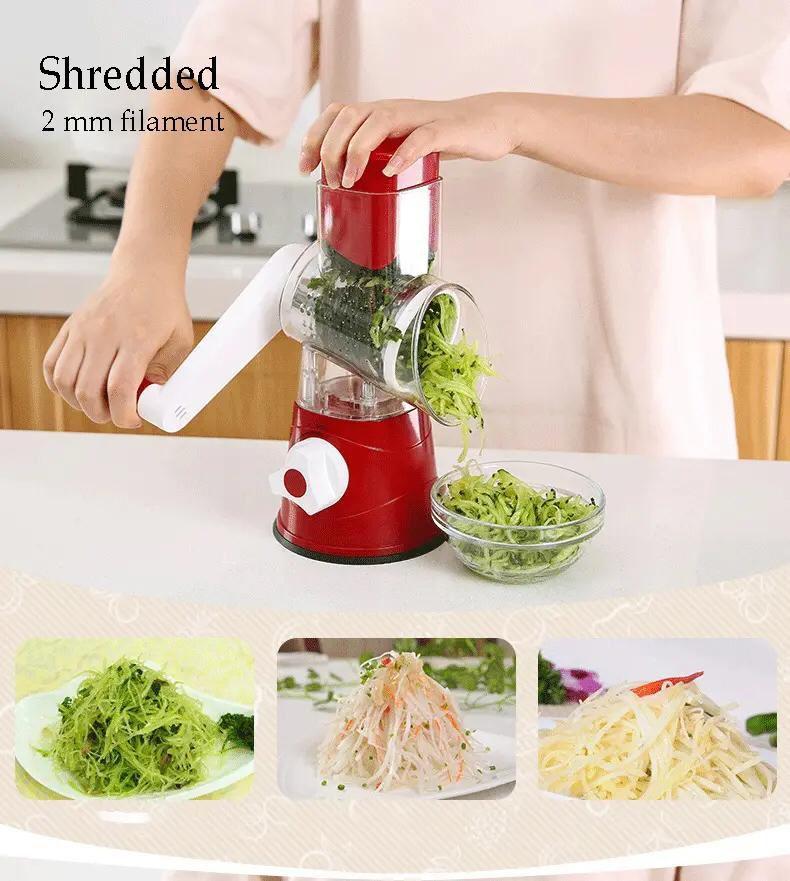 Stainless Steel Vegetable Cutter Blue Kitchen Upgrade