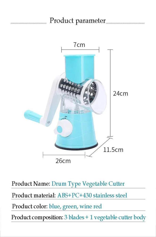 Stainless Steel Vegetable Cutter Blue Kitchen Upgrade