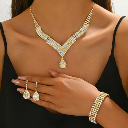 Black Teardrop Jewelry Set for Pakistani Women
