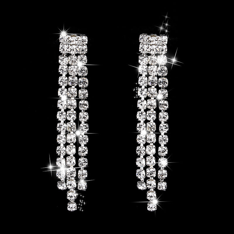 Dazzling Rhinestone Necklace & Earrings Set for Pakistani Women
