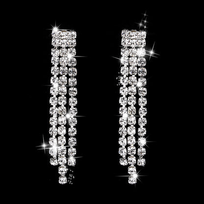 Dazzling Rhinestone Necklace & Earrings Set for Pakistani Women