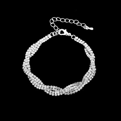 Dazzling Rhinestone Necklace & Earrings Set for Pakistani Women