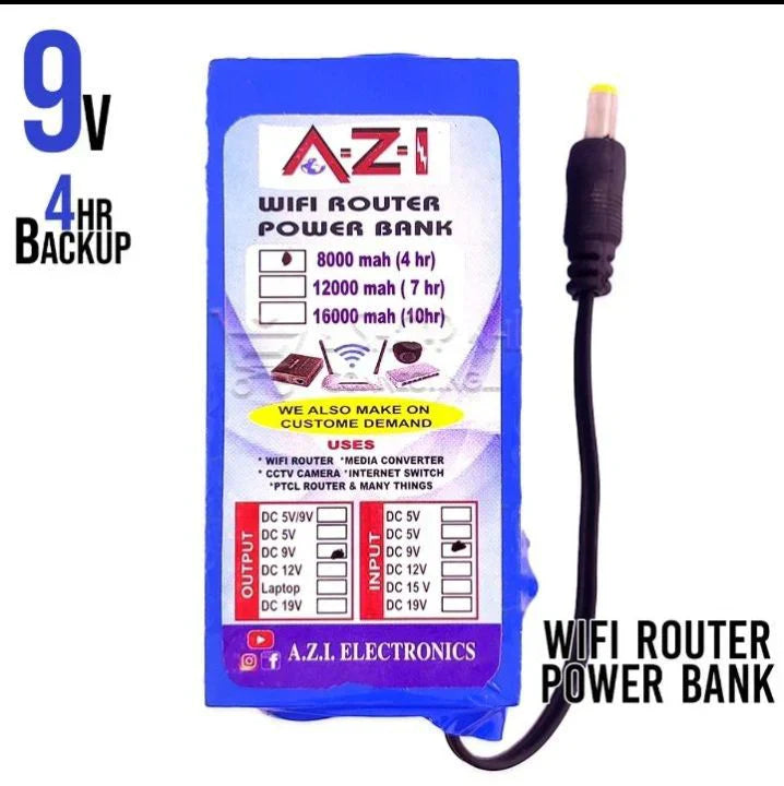 WiFi Router UPS Power Bank 9 Volts  -