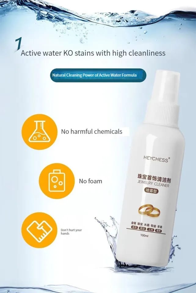 100ml Jewelry Cleaner Diamond Silver Gold Jewelry Cleaning Spray Multifunctio