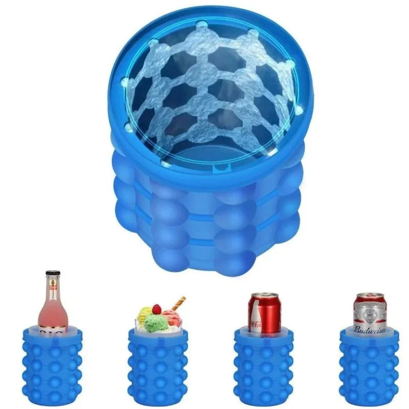 Silicone Ice Genie Cube Maker | 2-in-1 Ice Bucket Mold