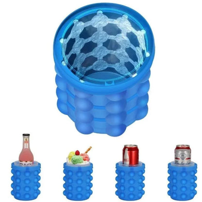 Silicone Ice Genie Cube Maker | 2-in-1 Ice Bucket Mold