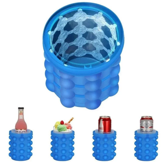Silicone Ice Genie Cube Maker | 2-in-1 Ice Bucket Mold