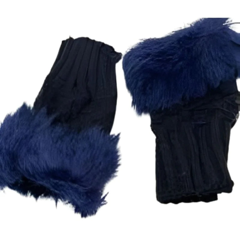 Women’s Faux Fur Fingerless Knitted Gloves