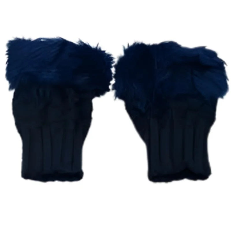 Women’s Faux Fur Fingerless Knitted Gloves