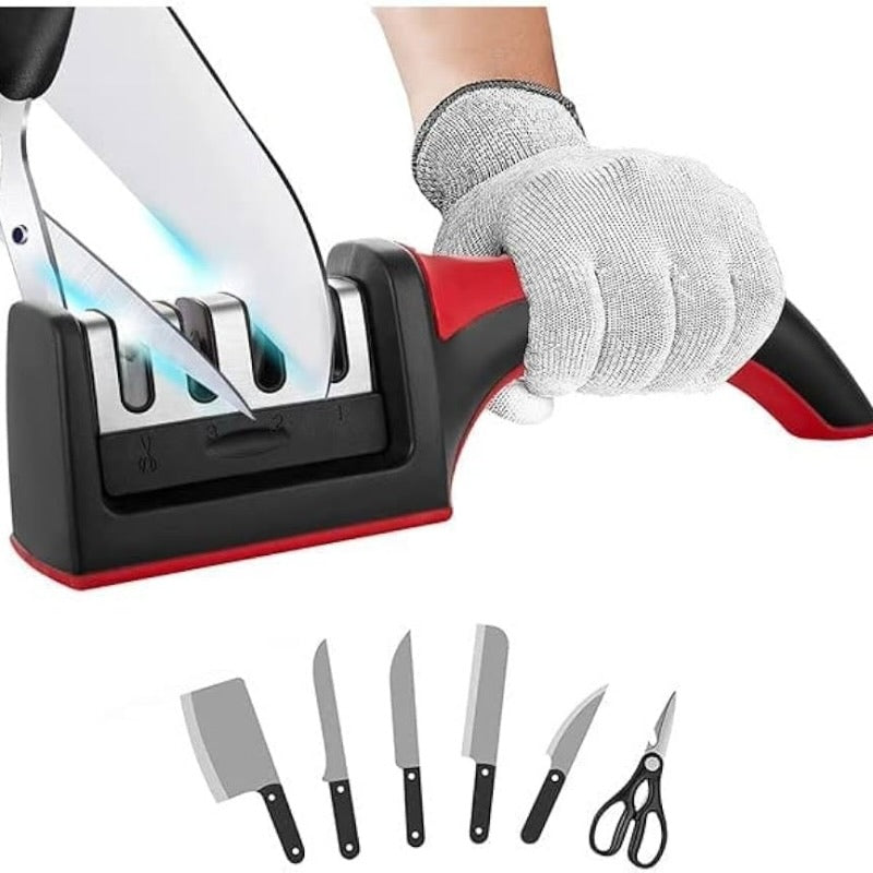 3-in-1 Knife Sharpener Set with Ceramic Peeler